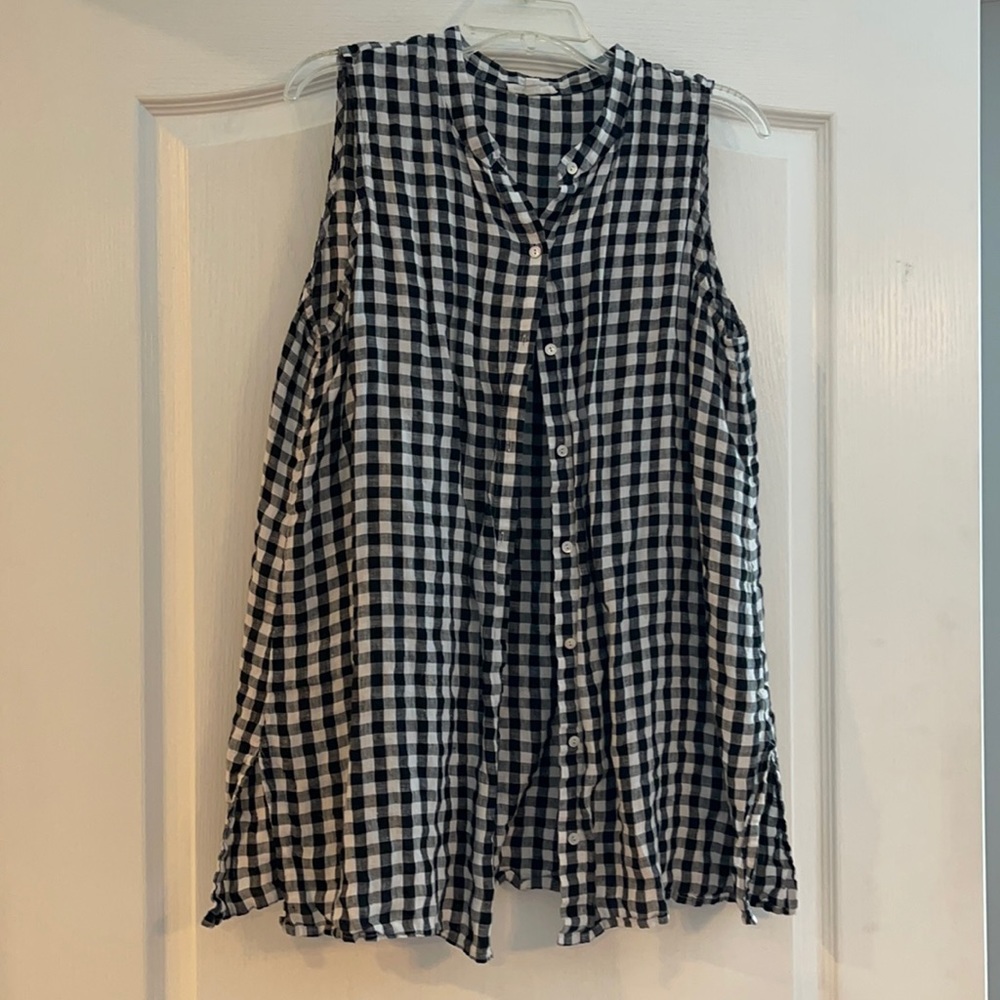 Eileen Fisher Button Down Sleeveless Tunic